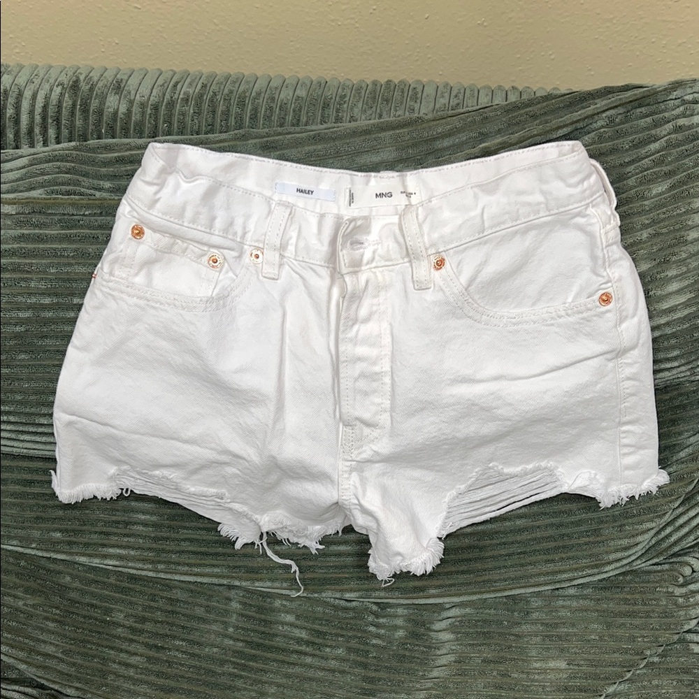 Mango White Jean Shorts for Women